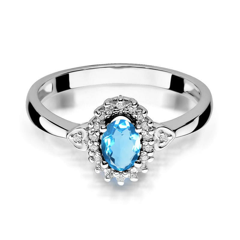 Pierścionek W312 Topaz 0,50ct białe złoto