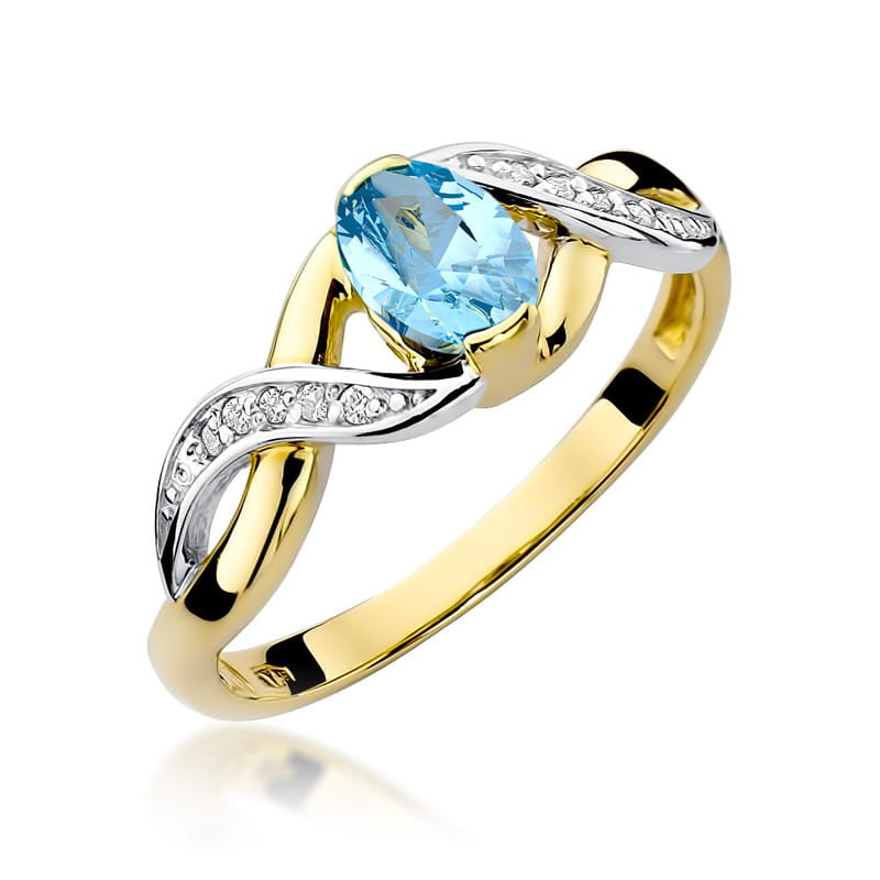 "Pierścionek W028 - Topaz 0,50ct w żółtym złocie | Daimana.pl"