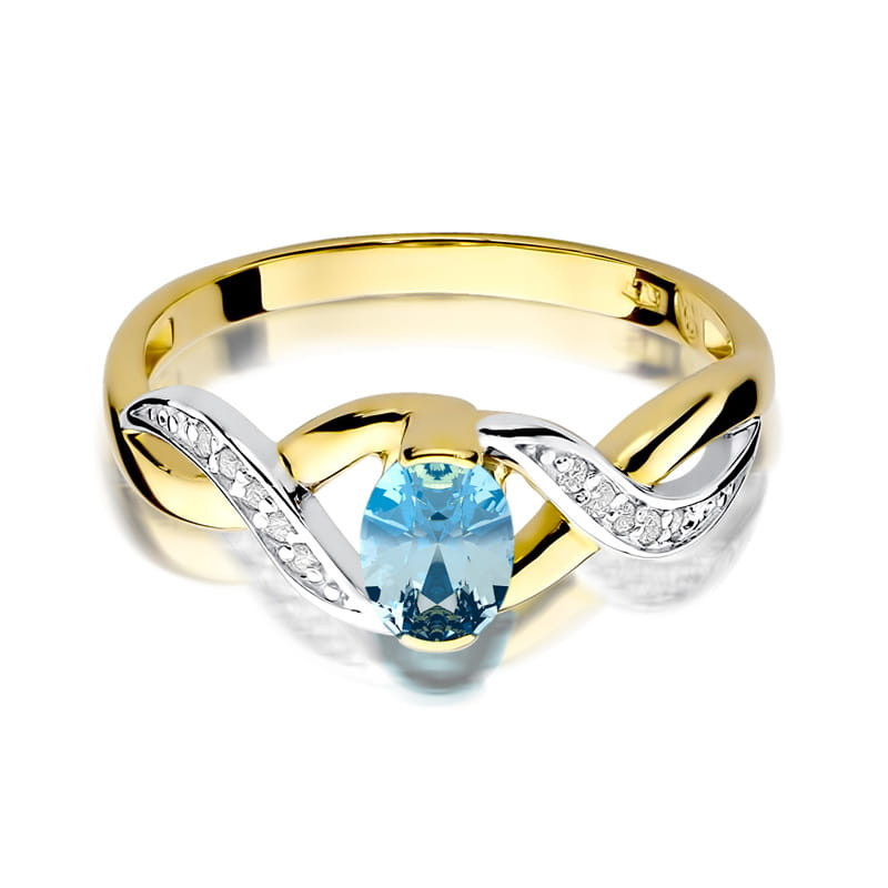 "Pierścionek W028 - Topaz 0,50ct w żółtym złocie | Daimana.pl"