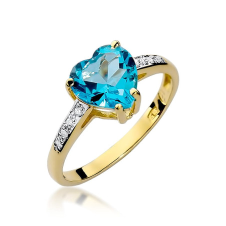 "Pierścionek W031 Topaz 1,20ct - ekskluzywny pierścionek z żółte