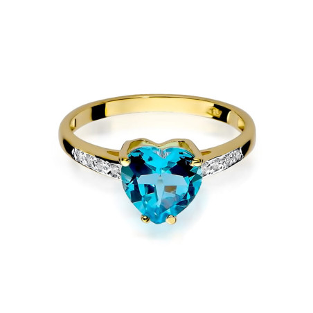 "Pierścionek W031 Topaz 1,20ct - ekskluzywny pierścionek z żółte