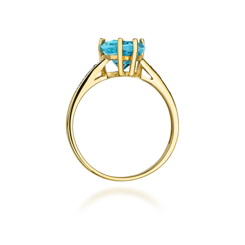 "Pierścionek W031 Topaz 1,20ct - ekskluzywny pierścionek z żółte