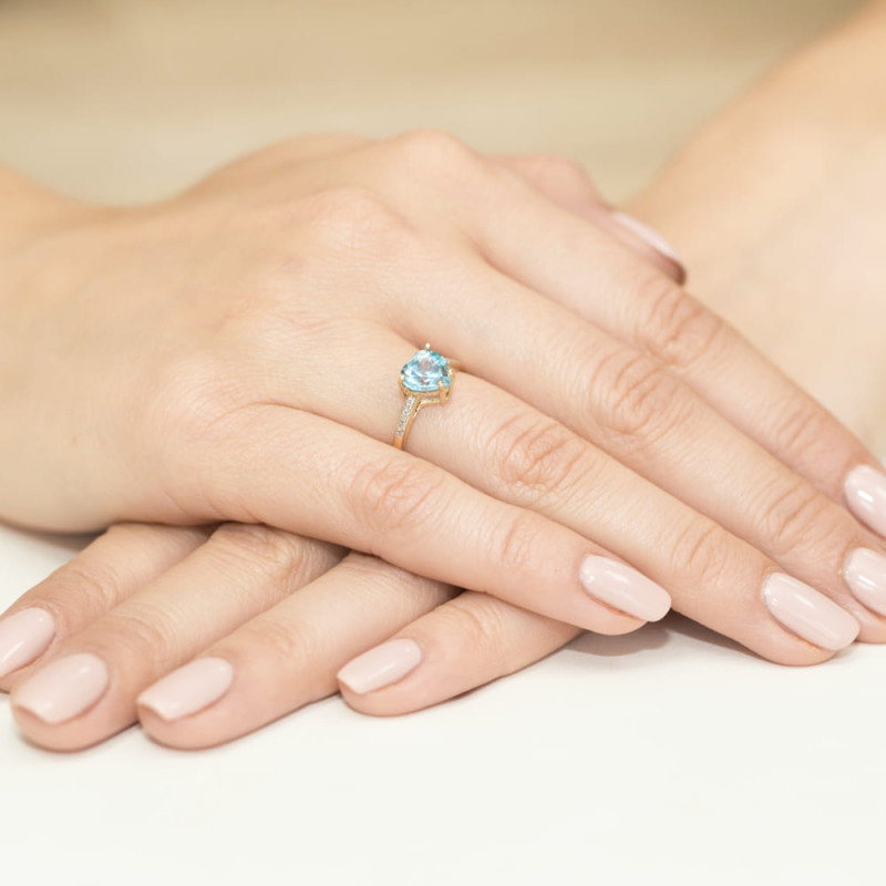 "Pierścionek W031 Topaz 1,20ct - ekskluzywny pierścionek z żółte