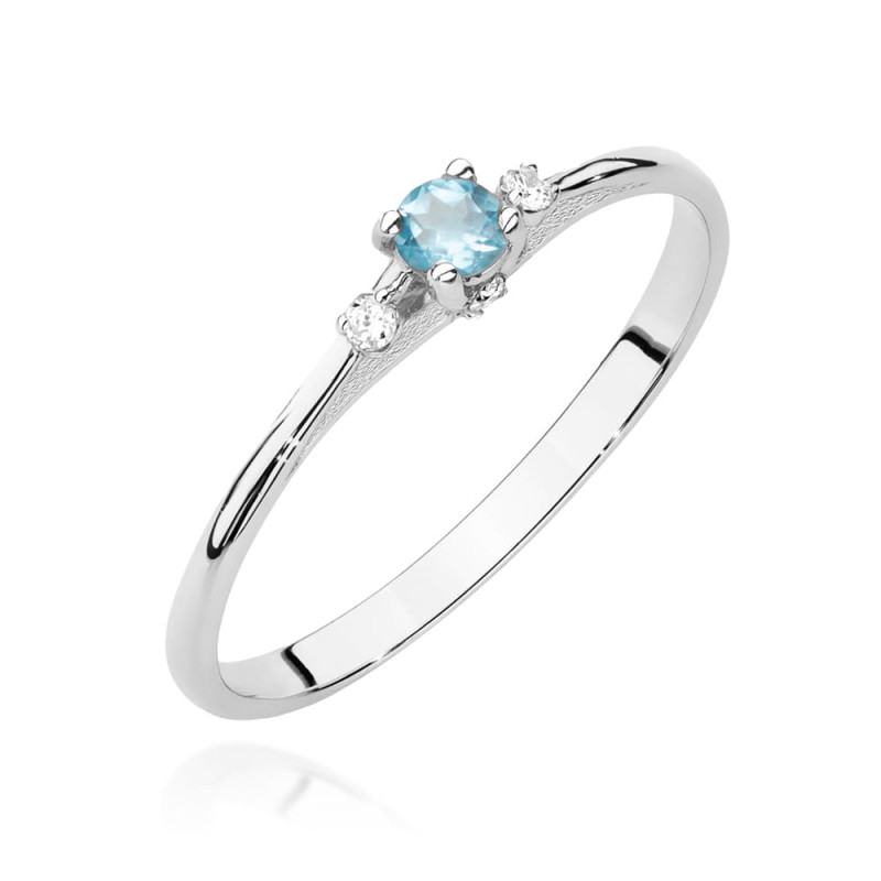 Pierścionek W0614 Topaz 0,15ct białe złoto