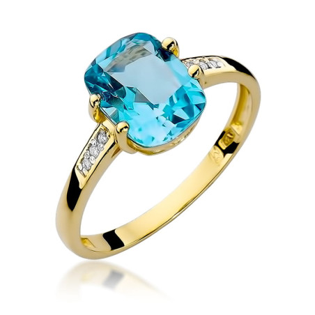"Pierścionek W038 Topaz 2,40ct - Doskonały wybór w żółtym złoc