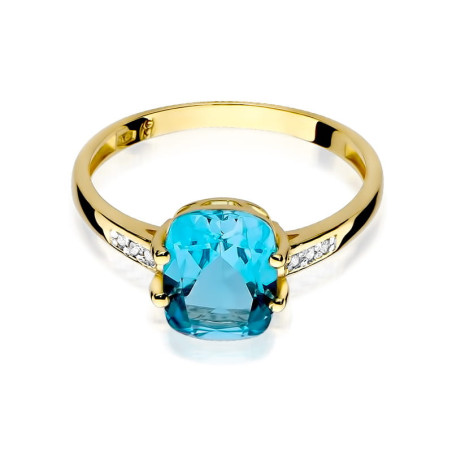 "Pierścionek W038 Topaz 2,40ct - Doskonały wybór w żółtym złoc