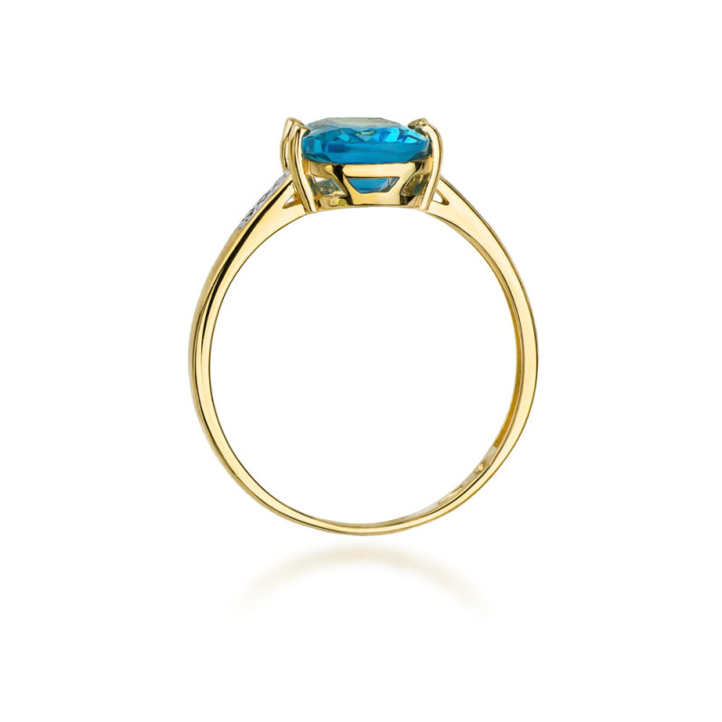 "Pierścionek W038 Topaz 2,40ct - Doskonały wybór w żółtym złoc