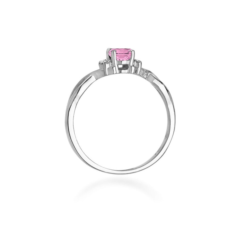 Pierścionek W019 Topaz Różowy 0,50ct białe złoto