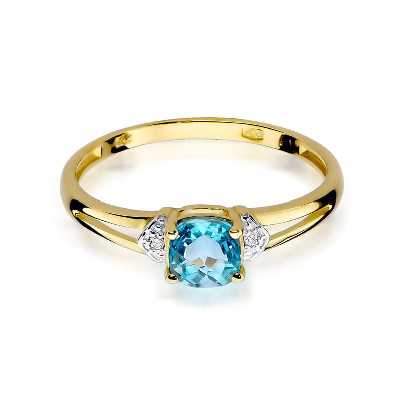 "Pierścionek W039 Topaz 0,70ct - Daimana.pl | Żółte złoto | Eksk