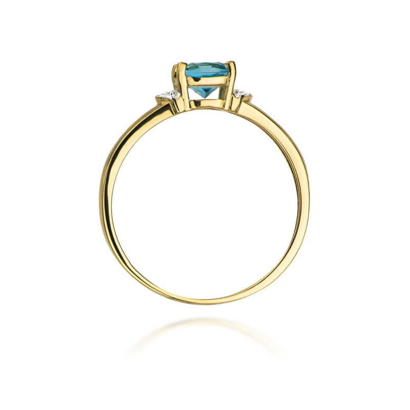 "Pierścionek W039 Topaz 0,70ct - Daimana.pl | Żółte złoto | Eksk