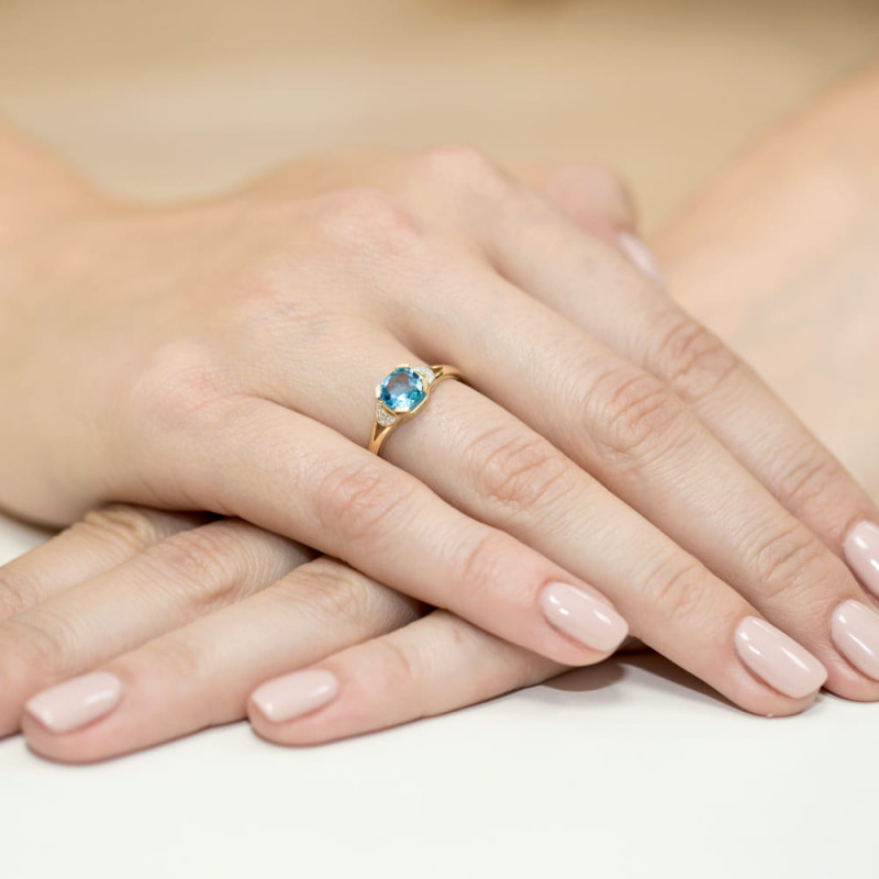 "Pierścionek W040 - Topaz 1,10ct w żółtym złocie | Daimana.pl: E