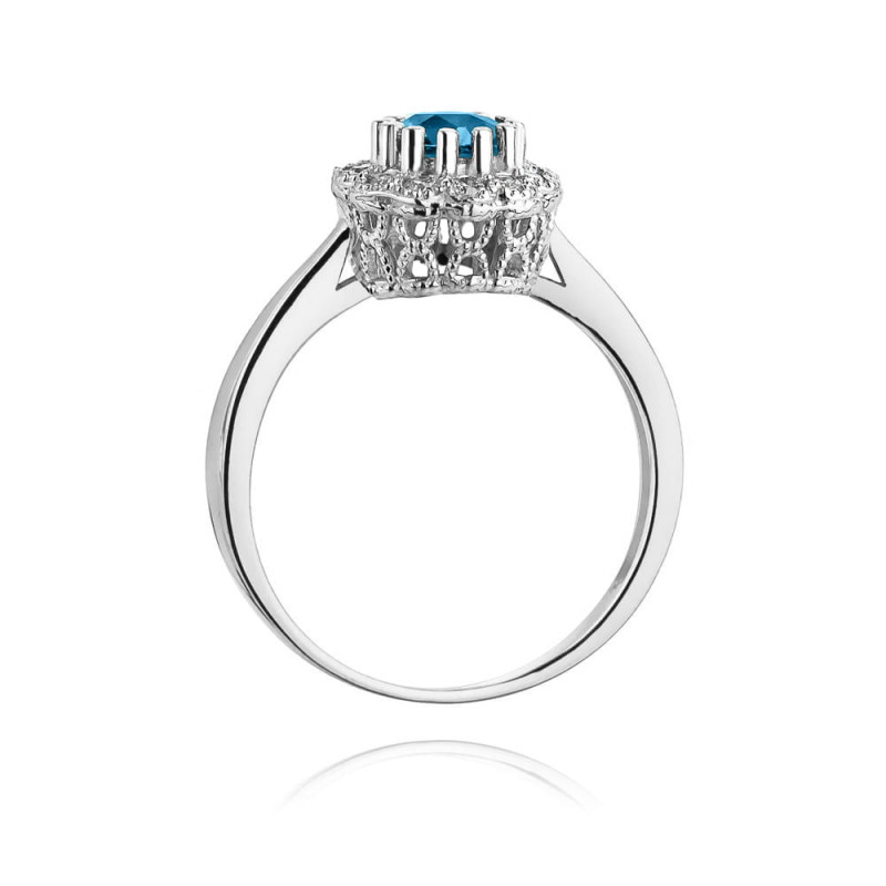 Pierścionek W284 Topaz London Blue 0,50ct białe złoto