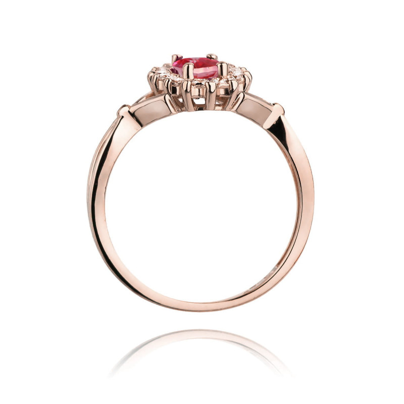 Pierścionek W182 Różowy Topaz 0,50ct różowe złoto