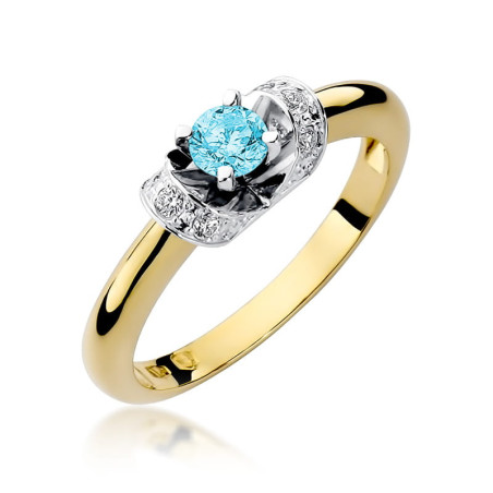 "Pierścionek W043 Topaz 0,50ct - ekskluzywny żółte złoto | Daima