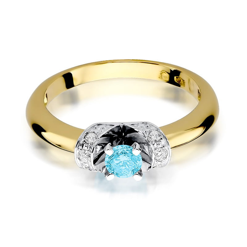 "Pierścionek W043 Topaz 0,50ct - ekskluzywny żółte złoto | Daima