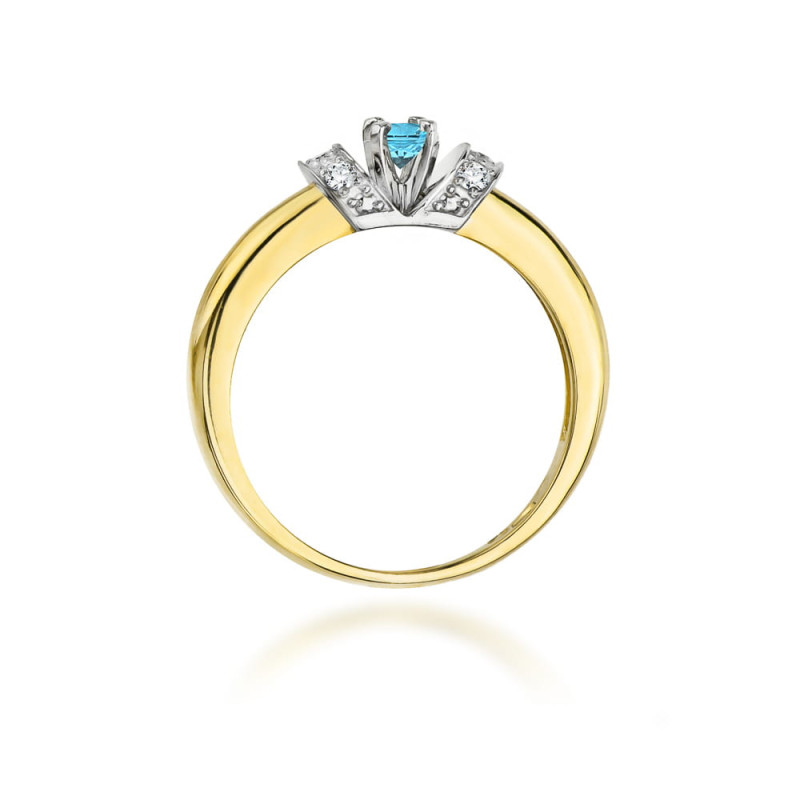 "Pierścionek W043 Topaz 0,50ct - ekskluzywny żółte złoto | Daima