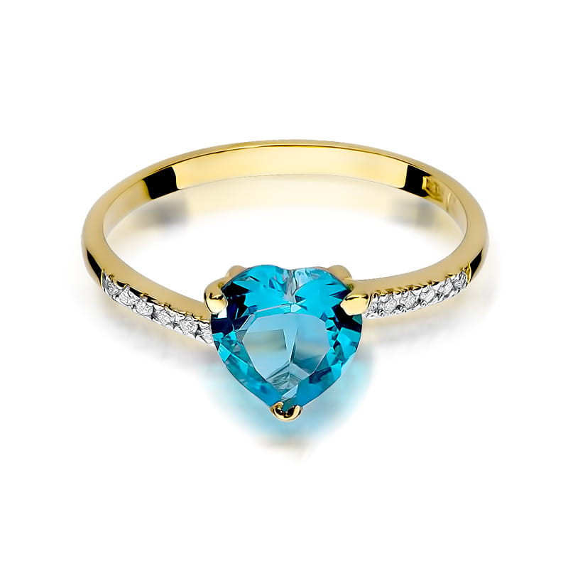 "Pierścionek W050 Topaz 1,20ct - Luksusowy pierścień z żółtego 