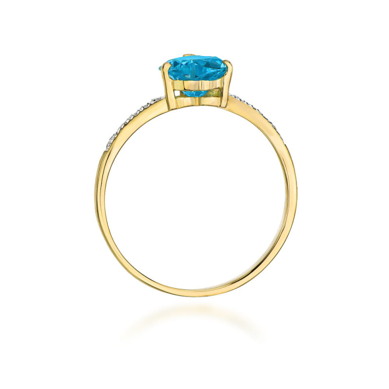 "Pierścionek W050 Topaz 1,20ct - Luksusowy pierścień z żółtego 