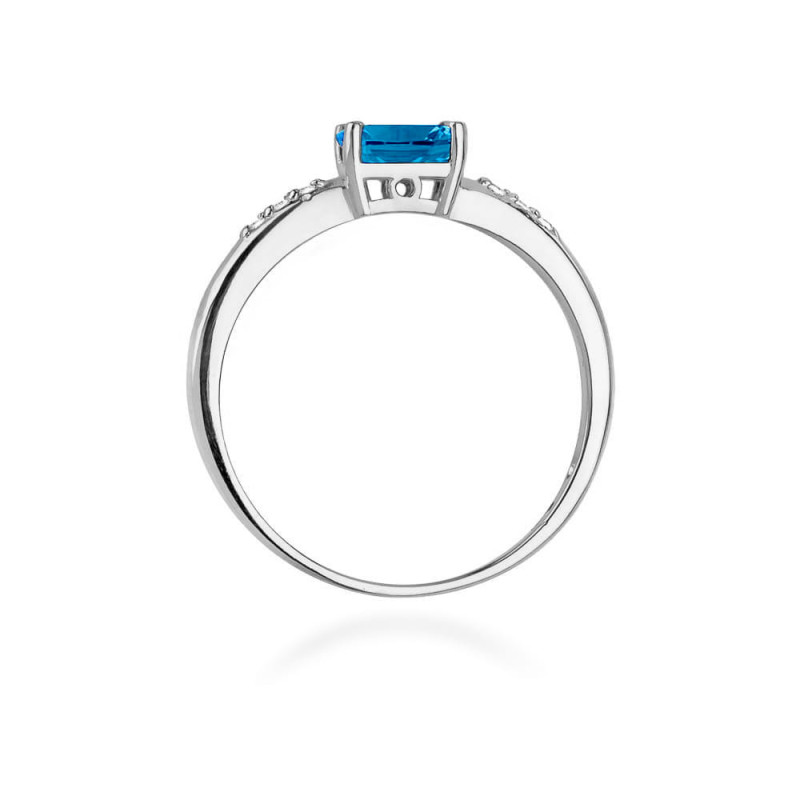 Pierścionek W077 Topaz London Blue 0,50ct białe złoto
