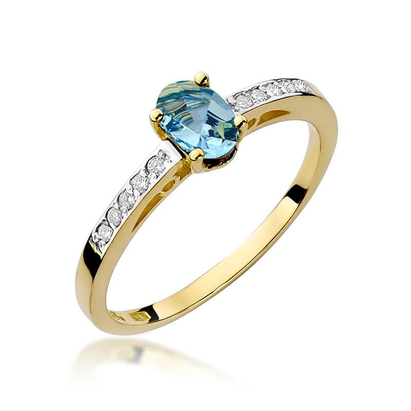 "Pierścionek W067 Topaz 0,50ct żółte złoto - Daimana.pl: Najwyż