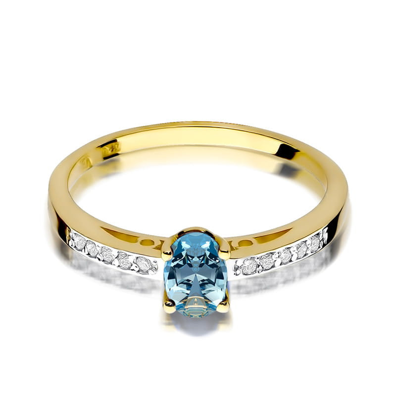 "Pierścionek W067 Topaz 0,50ct żółte złoto - Daimana.pl: Najwyż