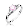 Pierścionek W044 Różowy Topaz 0,70ct białe złoto