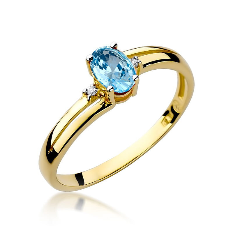 "Pierścionek W068 Topaz 0,50ct żółte złoto - Daimana.pl: Ekspert