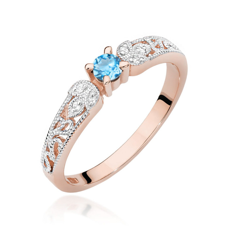 Pierścionek W411 Topaz 0,15ct różowe złoto