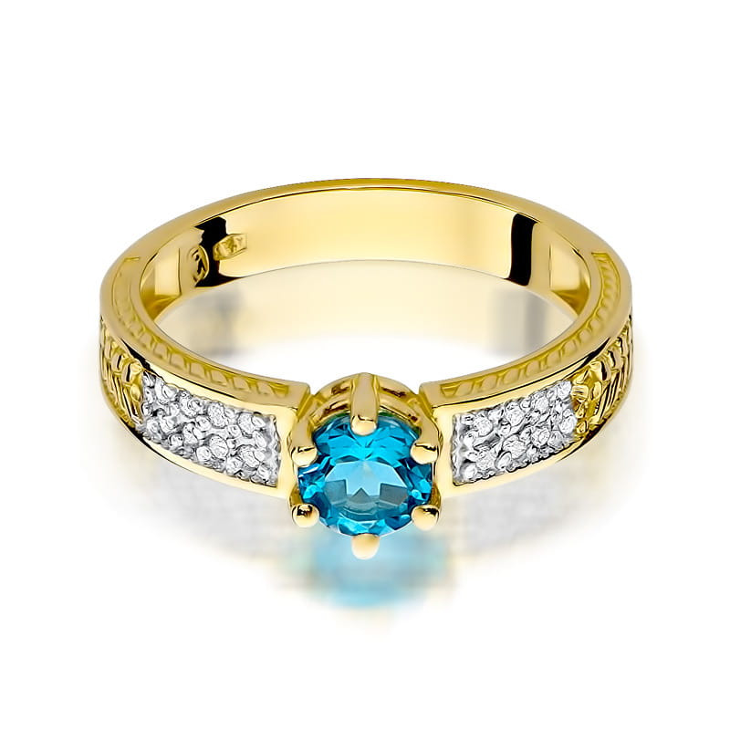 "Pierścionek W075 Topaz 0,50ct Żółte Złoto - Daimana.pl: Wyjątk