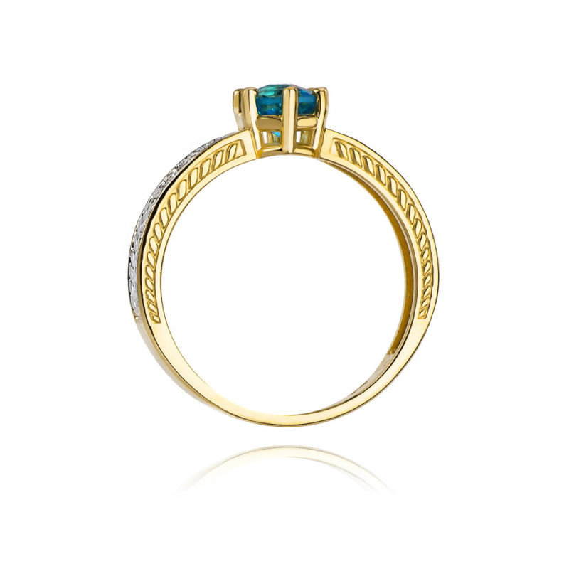 "Pierścionek W075 Topaz 0,50ct Żółte Złoto - Daimana.pl: Wyjątk