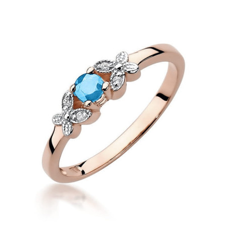 Pierścionek W414 Topaz 0,15ct różowe złoto