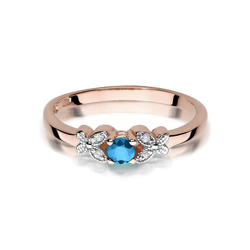 Pierścionek W414 Topaz 0,15ct różowe złoto
