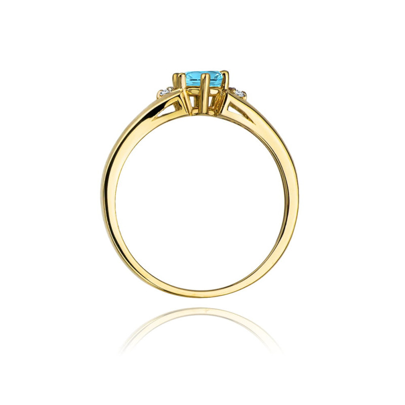 "Pierścionek W076 Topaz 0,50ct - Ekskluzywny pierścionek z żółte