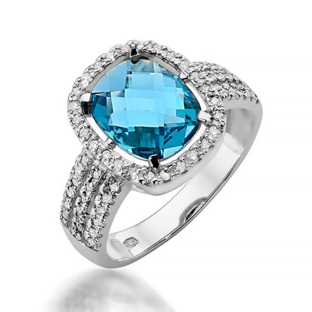 Pierścionek W313 Topaz 3,00ct białe złoto