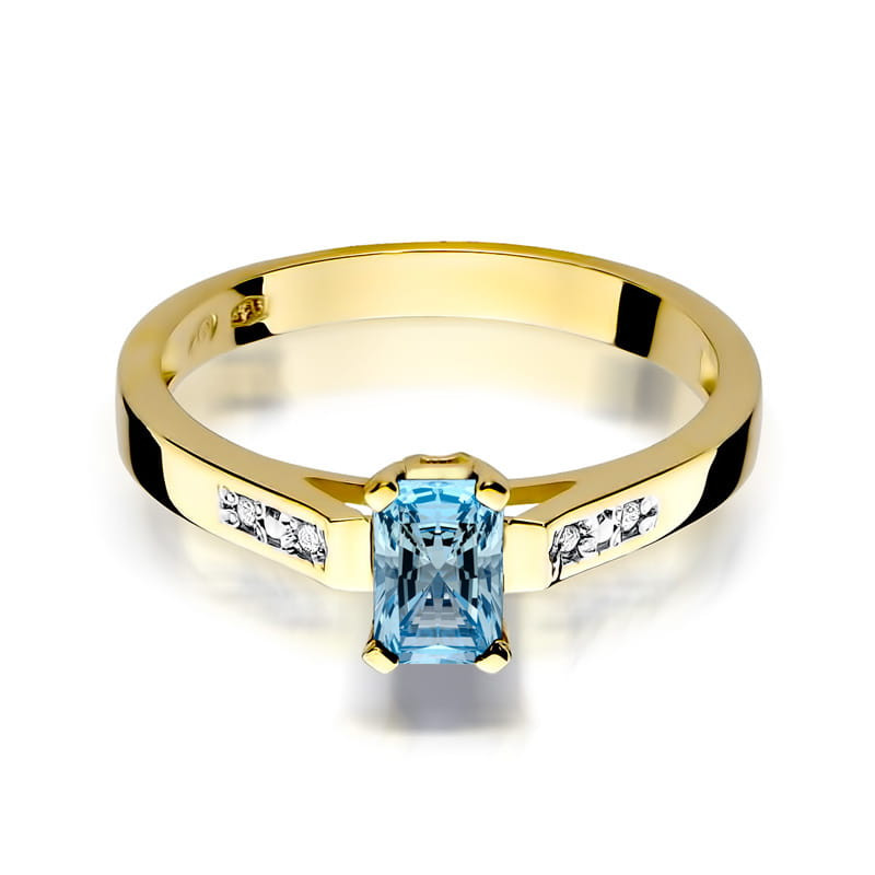"Pierścionek W078 Topaz 0,65ct żółte złoto - Daimana.pl: Ekskluz