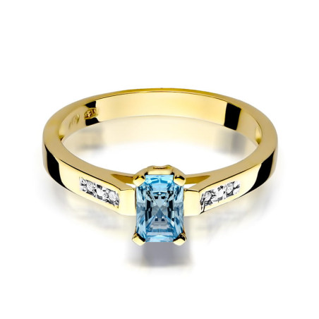 "Pierścionek W078 Topaz 0,65ct żółte złoto - Daimana.pl: Ekskluz