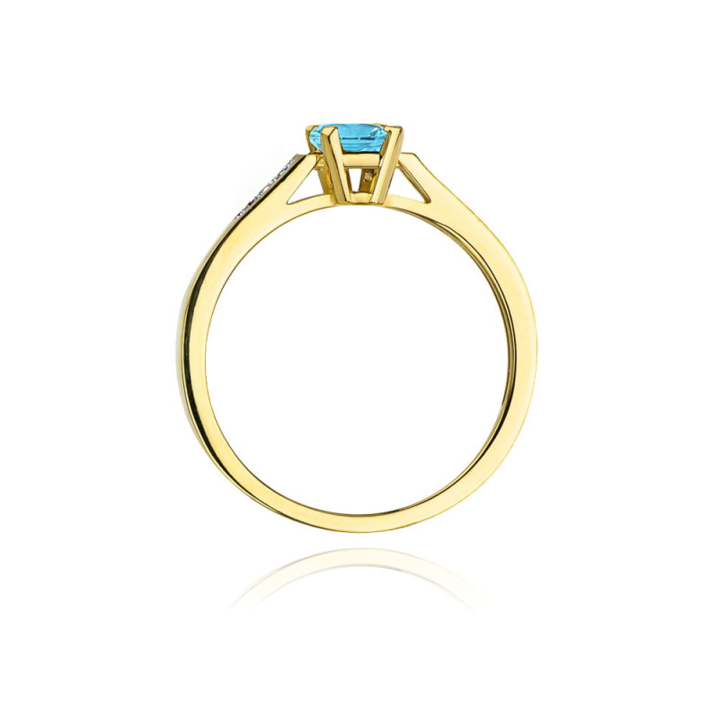 "Pierścionek W078 Topaz 0,65ct żółte złoto - Daimana.pl: Ekskluz