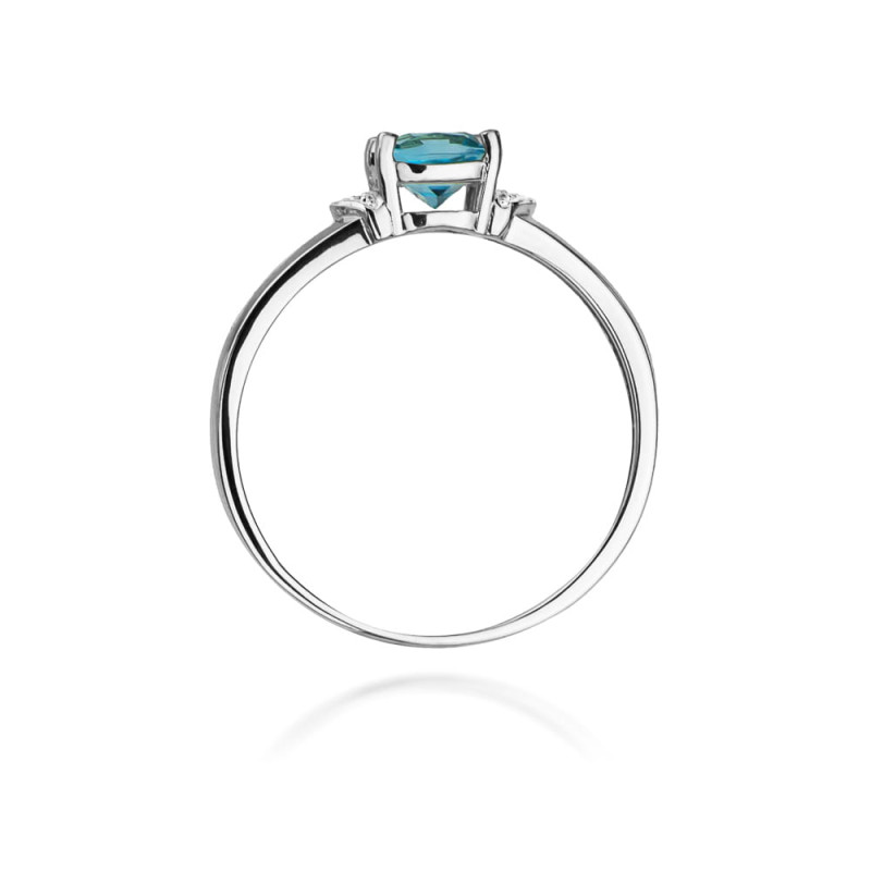Pierścionek W039 Topaz 0,70ct białe złoto