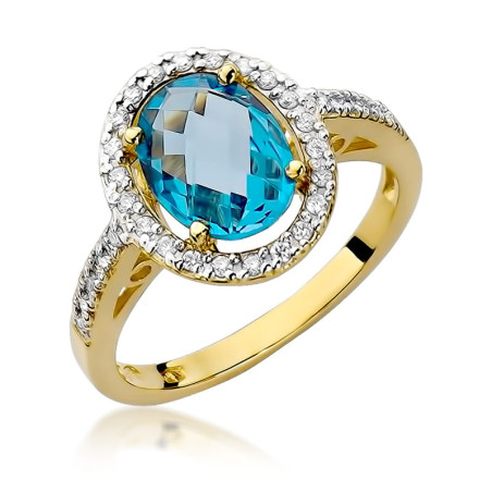 "Pierścionek W080 Topaz 1,70ct żółte złoto - Daimana.pl: Najwyż