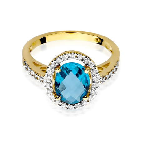 "Pierścionek W080 Topaz 1,70ct żółte złoto - Daimana.pl: Najwyż