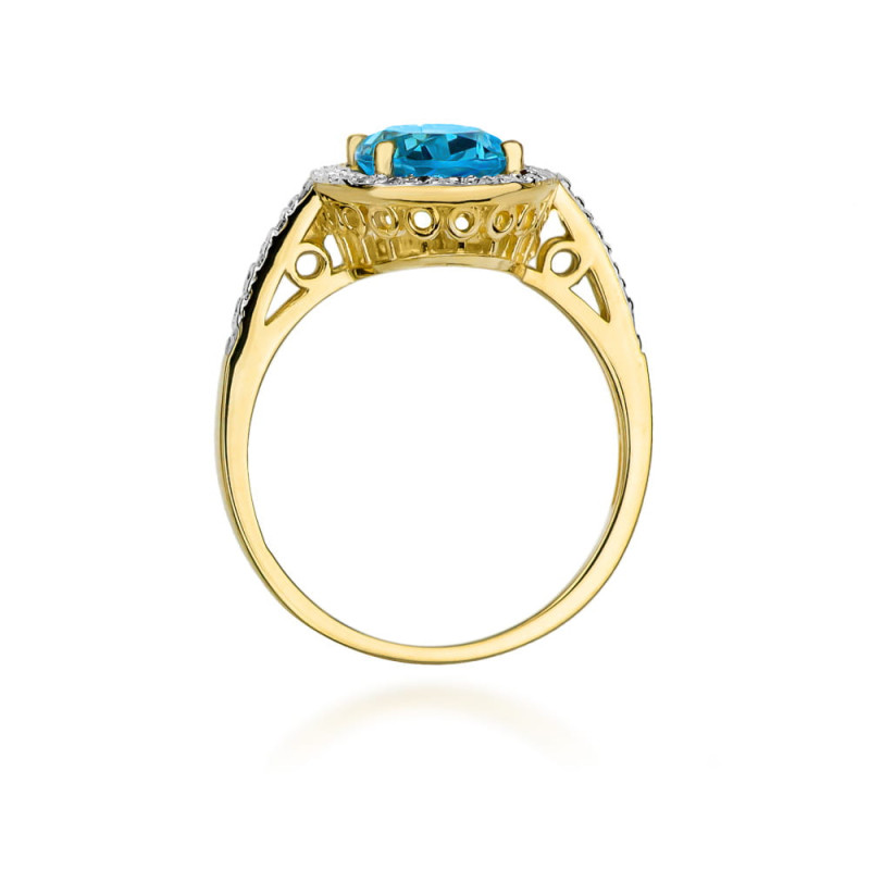 "Pierścionek W080 Topaz 1,70ct żółte złoto - Daimana.pl: Najwyż