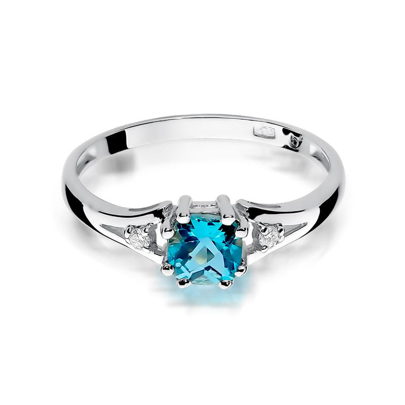 Pierścionek W044 Topaz 0,70ct białe złoto