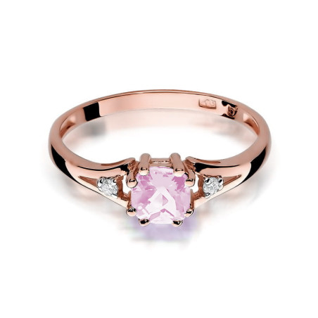 Pierścionek W044 Różowy Topaz 0,70ct różowe złoto