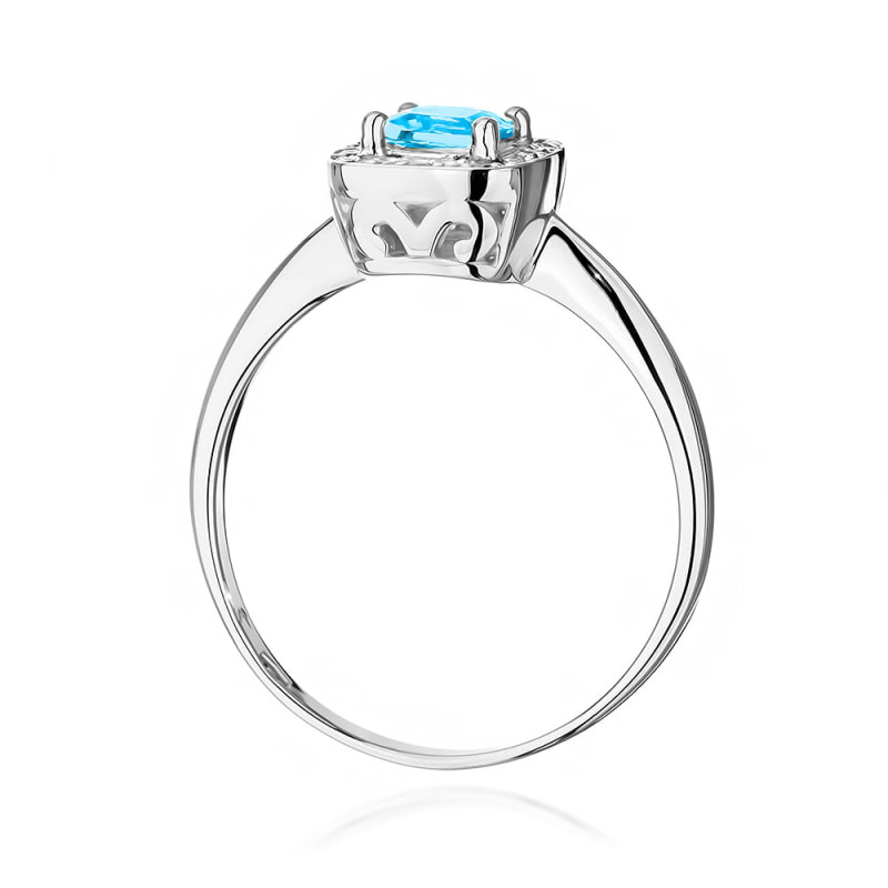 Pierścionek W514 Topaz 0,70ct białe złoto