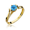 "Pierścionek W102 Topaz 0,50ct żółte złoto - Daimana.pl: Najwyż