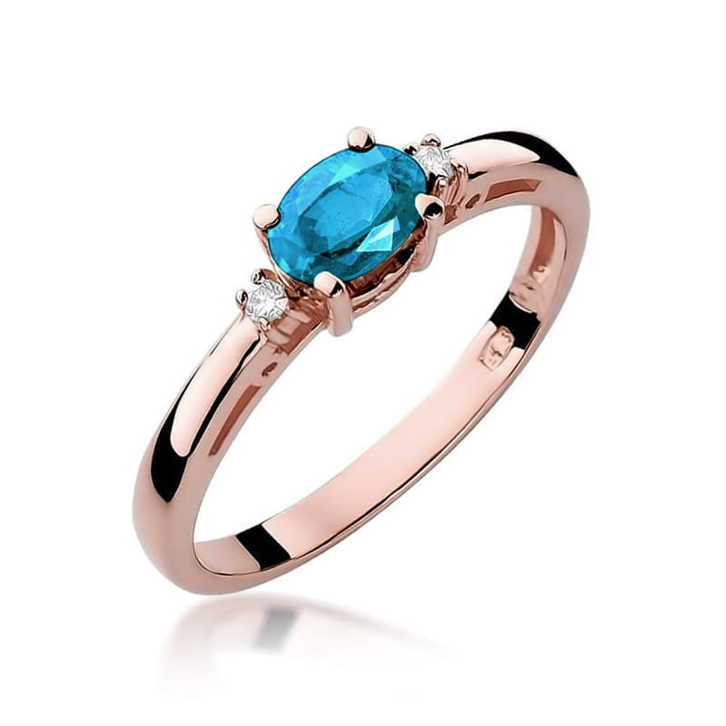 Pierścionek W006 Topaz 0,50ct różowe złoto