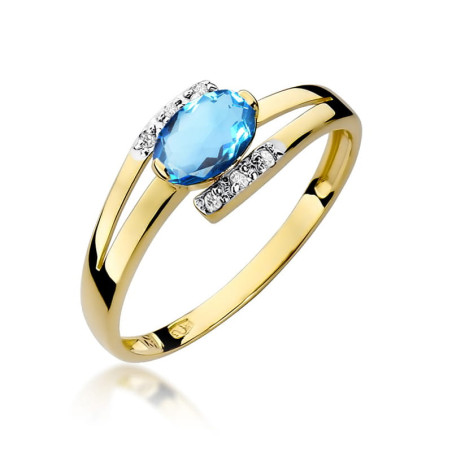 "Pierścionek W119 Topaz 0,50ct - ekskluzywny żółte złoto | Daima