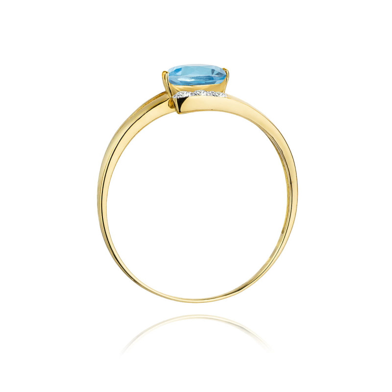 "Pierścionek W119 Topaz 0,50ct - ekskluzywny żółte złoto | Daima