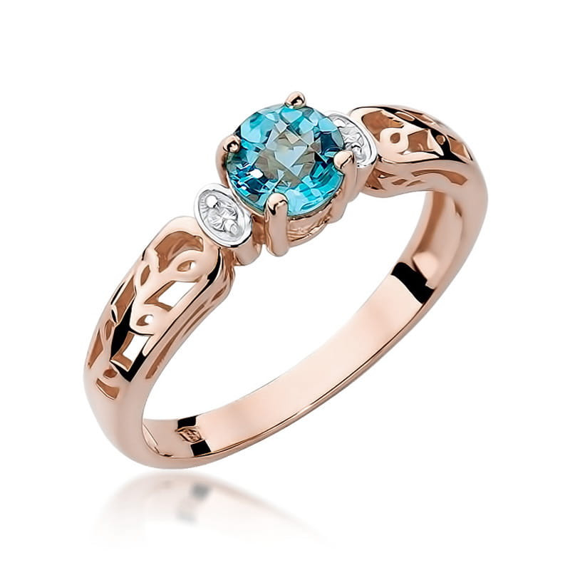 Pierścionek W014 Topaz 0,50ct różowe złoto