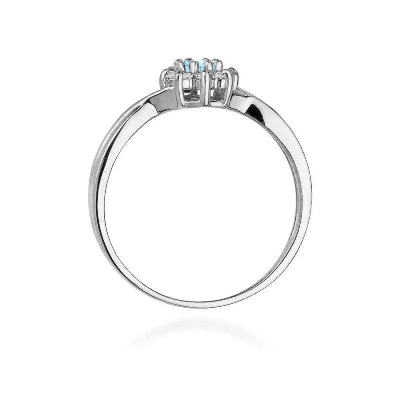 Pierścionek W072 Topaz 0,15ct białe złoto